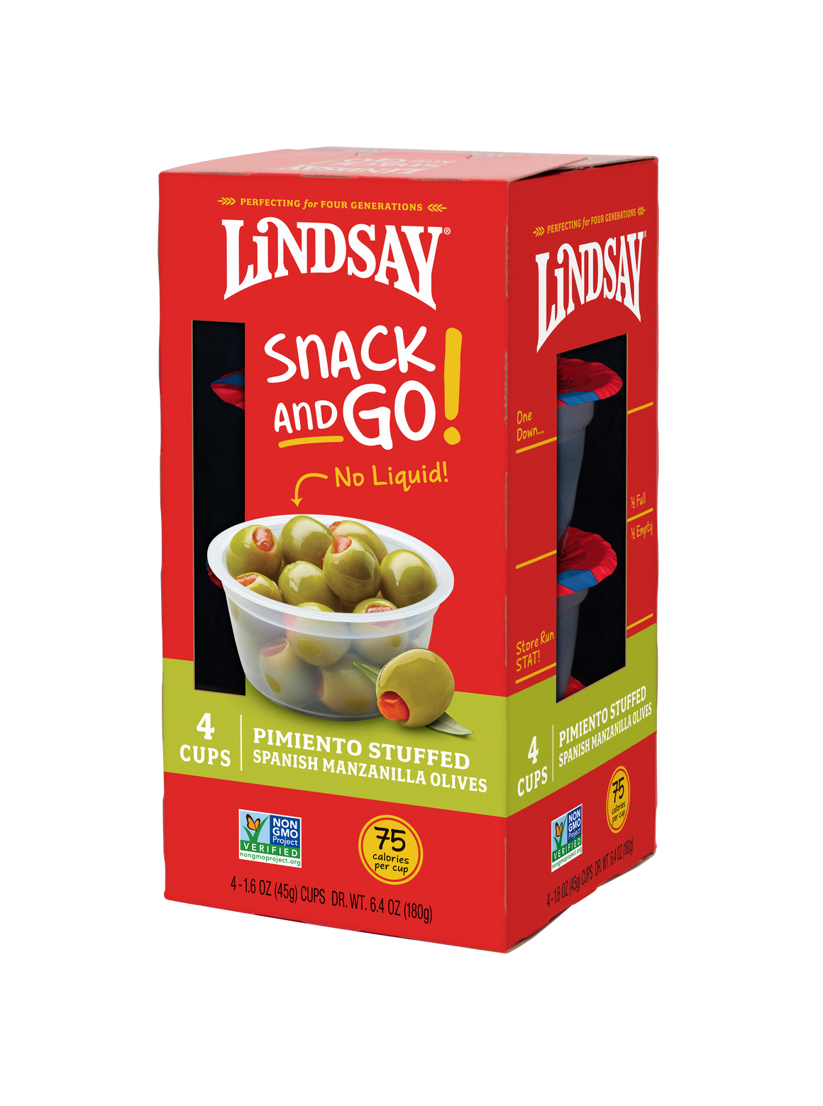 Lindsay Snack and Go! Pimiento Stuffed Spanish Manzanilla Olives (16 cups)