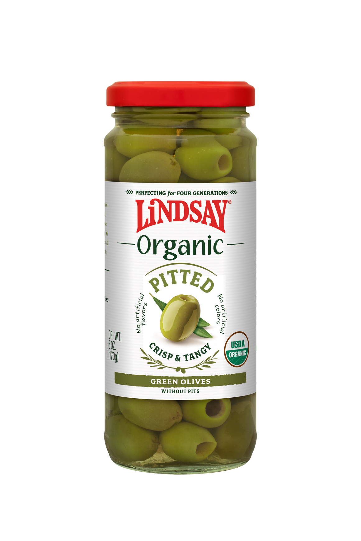 Organic Green Pitted Olives (6 Pack)