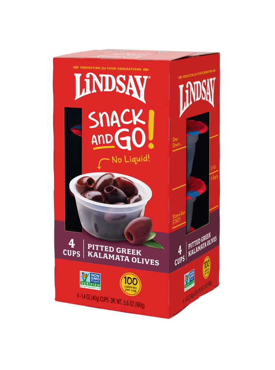 Lindsay Snack and Go! Pitted Greek Kalamata Olives (16 cups)