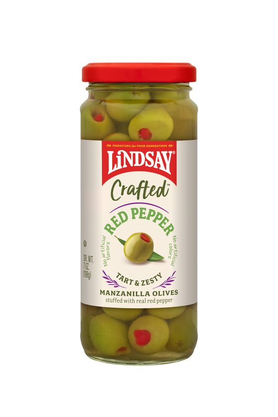 Lindsay Crafted Manzanilla Olives Stuffed with Real Red Peppers (6 pack)