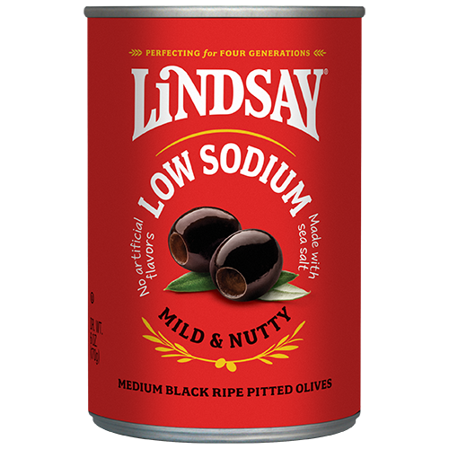 Lindsay Low Sodium Black Ripe Pitted Olives (12 Pack)